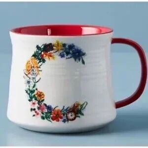 NWT Anthropologie Nathalie Lete Bouquet Monogram Mug